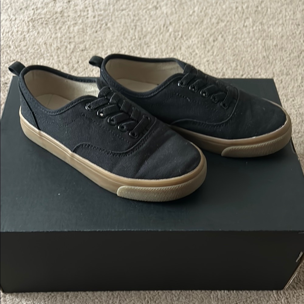 Old Navy Black Canvas Sneakers with Tan Soles